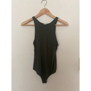 Free People Dark Green Bodysuit